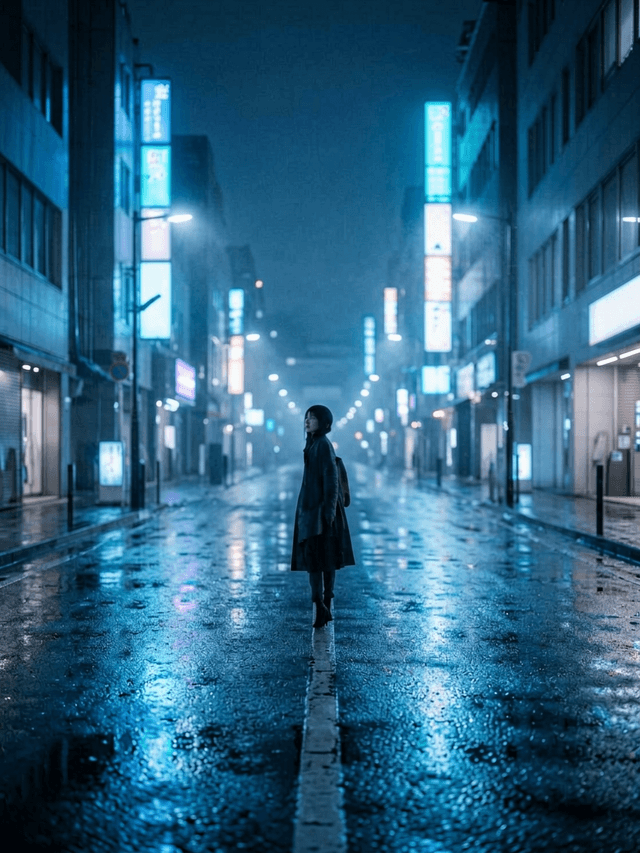 雨夜霓虹街